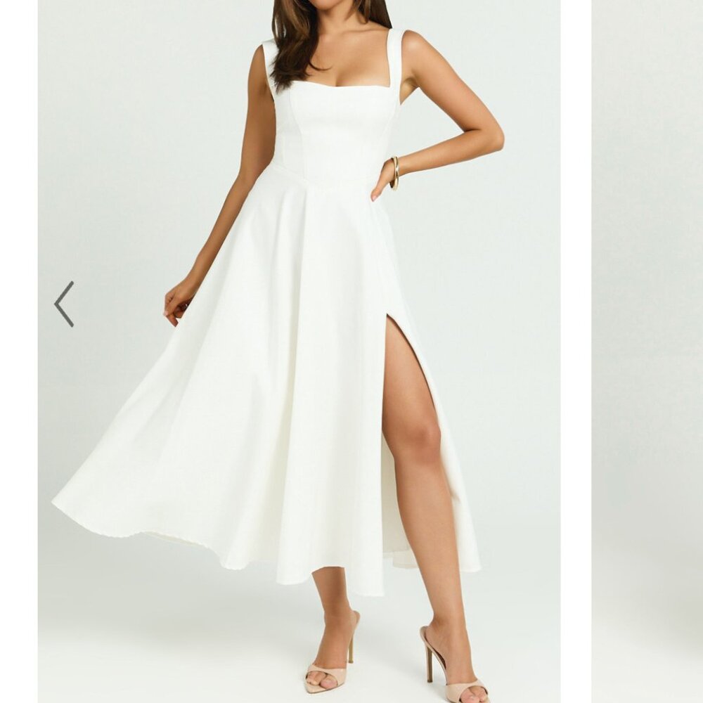 Showpo Bernie White Midi Dress